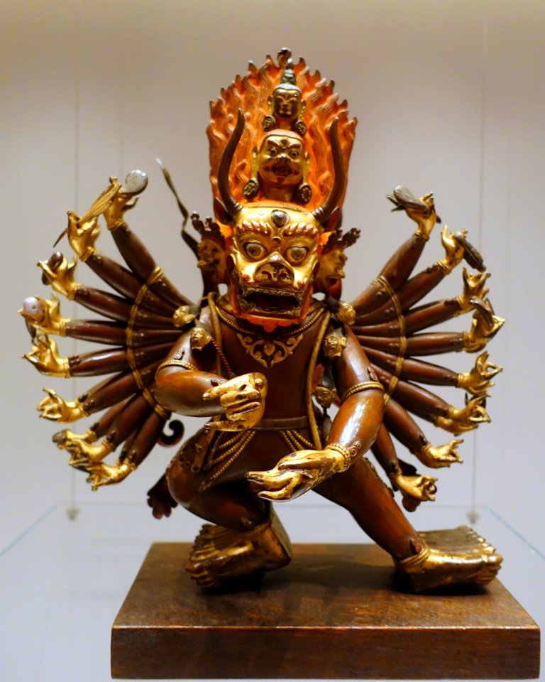 Vajrabhairava, Tibet, 19th century AD, gilded and painted copper - Ethnological Museum, Berlin - DSC01883