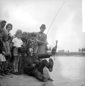 Vakantiefeesten in het Amsterdamse Bos Pipo de Clown vangt kip, Bestanddeelnr 912-7740