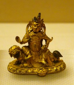 Vaisravana, Tibet, 1644-1911 AD, gilt copper - Sichuan Provincial Museum - Chengdu, China - DSC04410