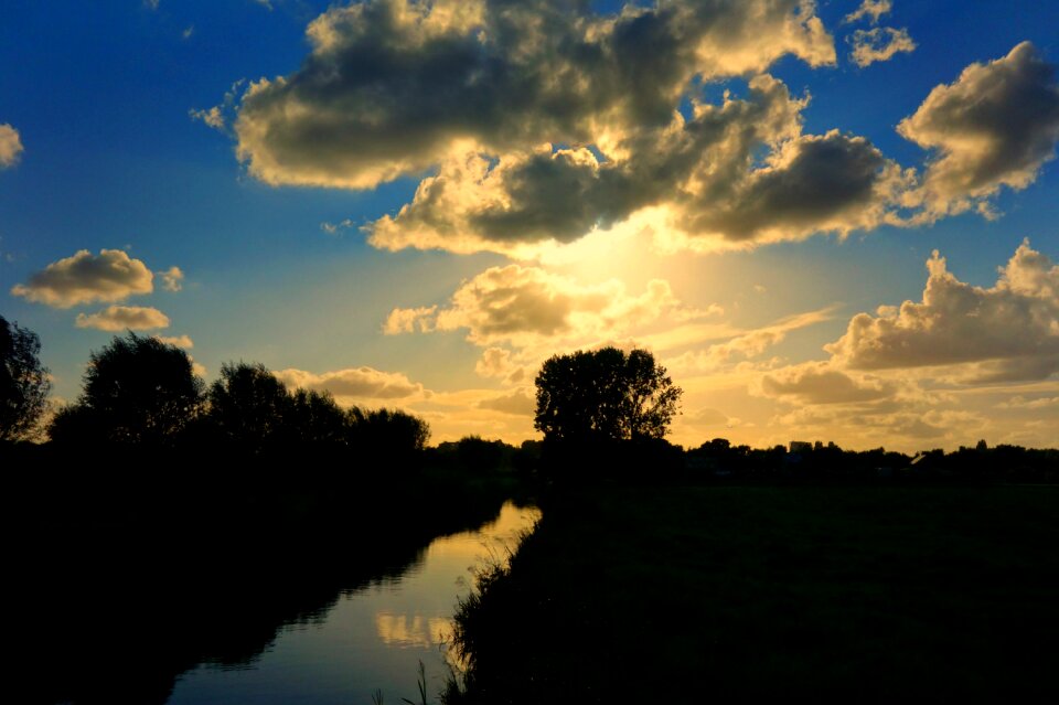 Silhouette clouds landscape