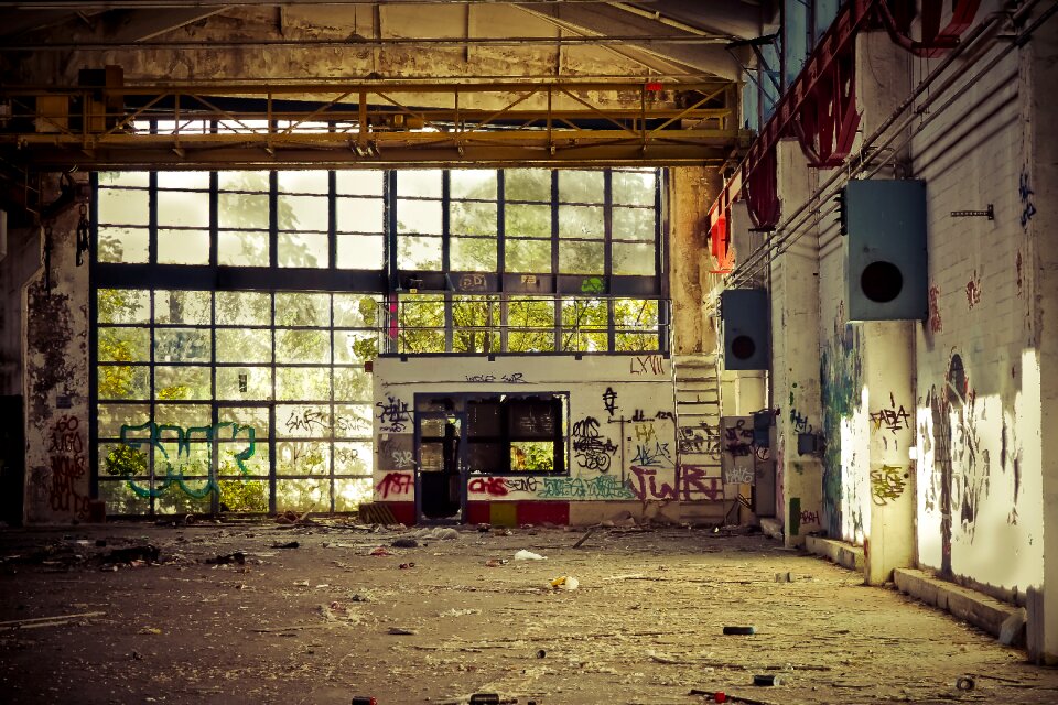 Abandoned industrial building lapsed