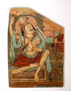 Vajrapani, Kizil, Caves of the Statues (Cave 77), 406-425 AD, wall painting - Ethnological Museum, Berlin - DSC01780