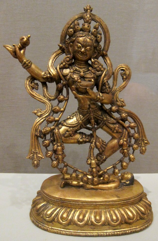 Vajrayogini statue from Nepal, 18th century, gilt bronze, Honolulu Museum of Art