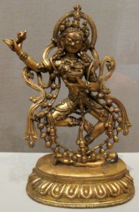 Vajrayogini statue from Nepal, 18th century, gilt bronze, Honolulu Museum of Art