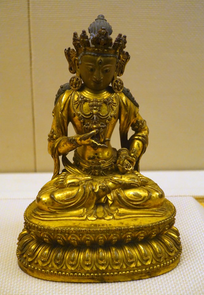 Vajrasattva, Tibet, 1368-1644 AD, gilt copper - Sichuan Provincial Museum - Chengdu, China - DSC04396
