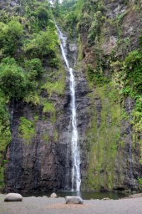 Vaimahuta falls in Tahiti