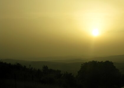 Sun hills landscape sunset photo