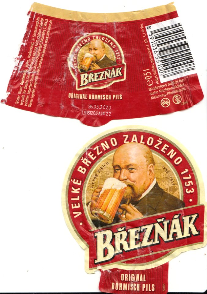 VELKÉ BŘEZNO ZALOŽENO - BŘEZŇÁK Orginal Bömisch Pils