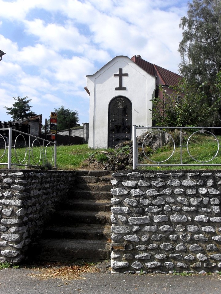VELKÝ BOR - Kaplička a pařez z lípy, která spadla dne 12. července 2006 v 16.30 hodin(lípa byla stará více jak 150 let)