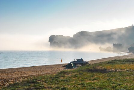 Fog sea bay