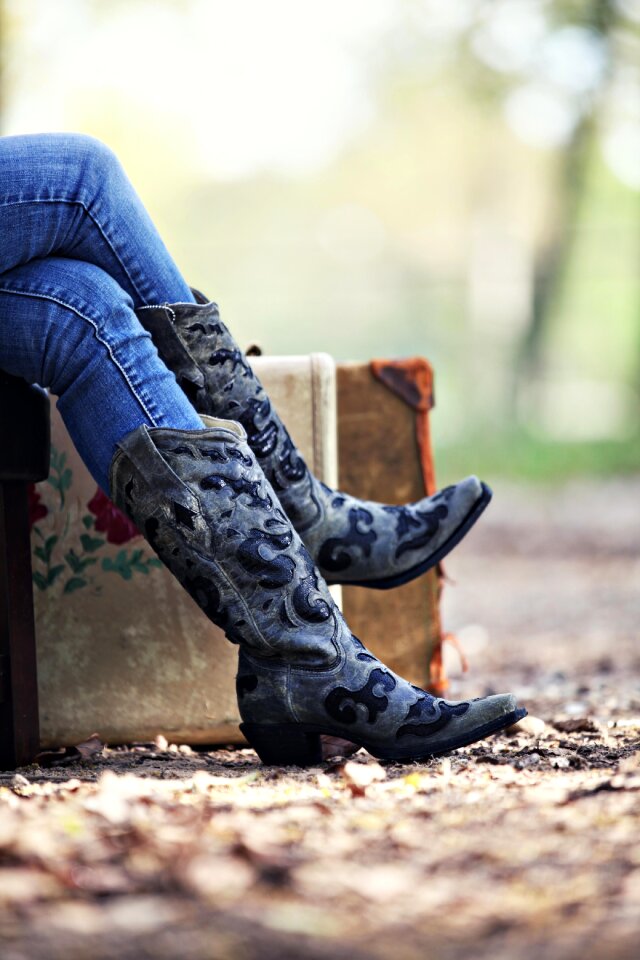 Leather boots cowgirl country
