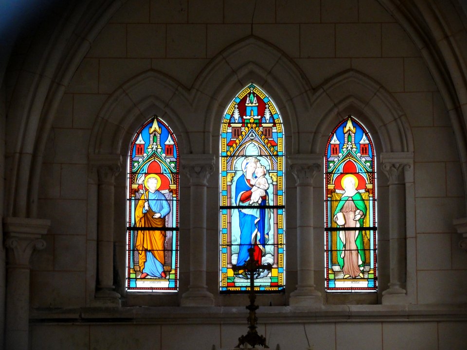 Veauville-lès-Baons (Seine-Mar.) chapelle Saint-Gilles d'Alvimbuc, vitraux