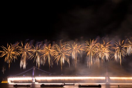 The night sky sea bridge