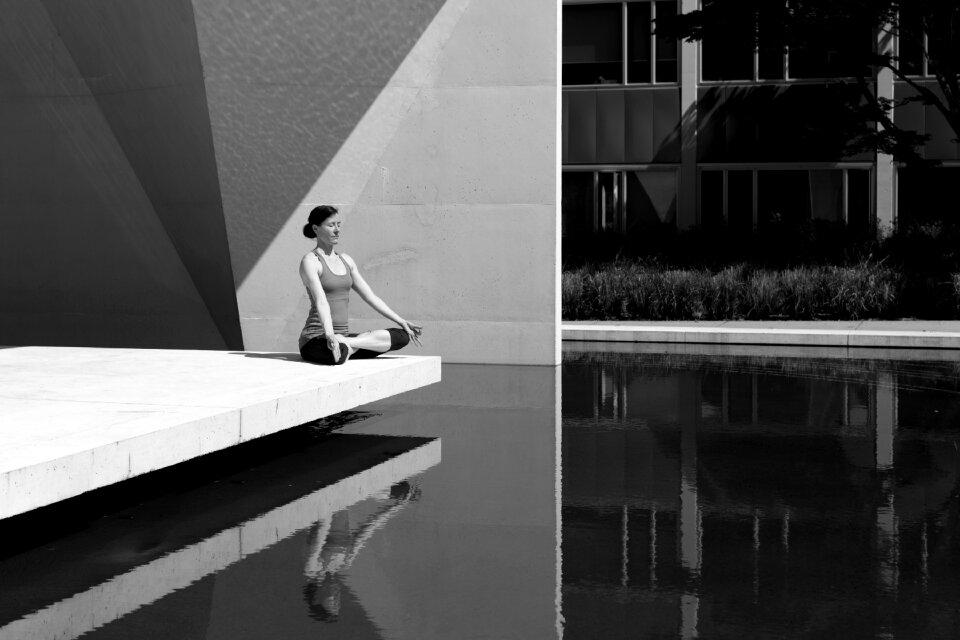 Girl woman gray yoga