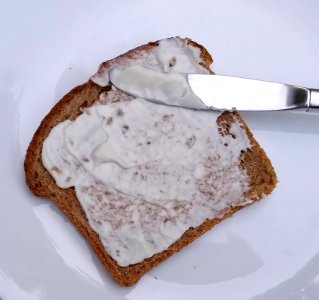 Vegan mayonnaise on bread