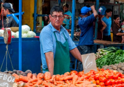 Vegetable seller in downtown Maracaibo photo