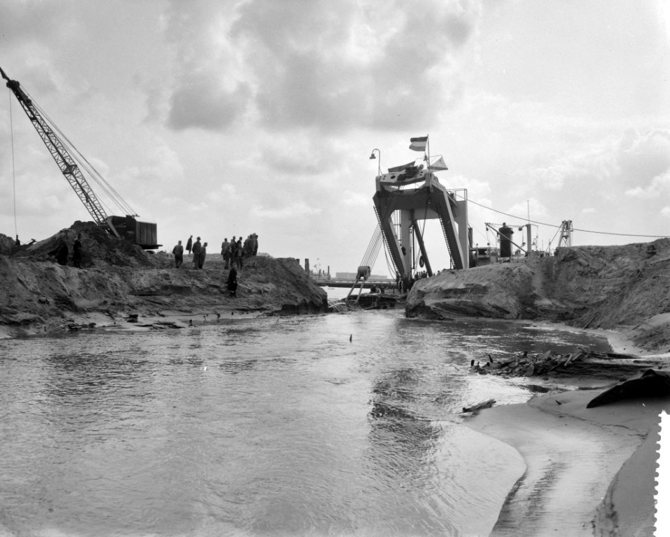 Verbinding Europoort uit zee, detail gat met zuiger, Bestanddeelnr 911-5524