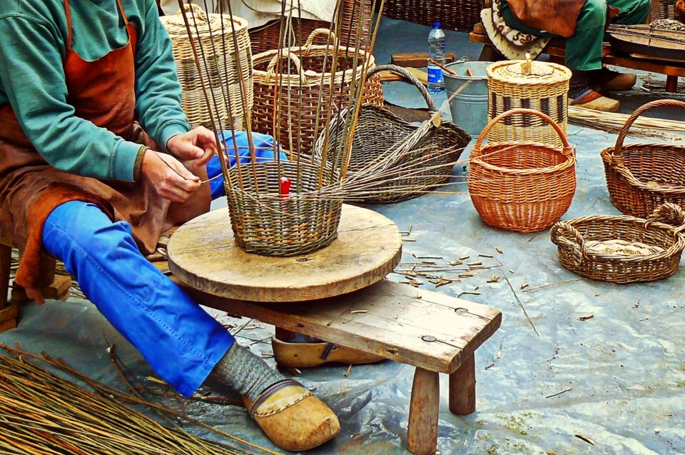 Wicker basket baskets man