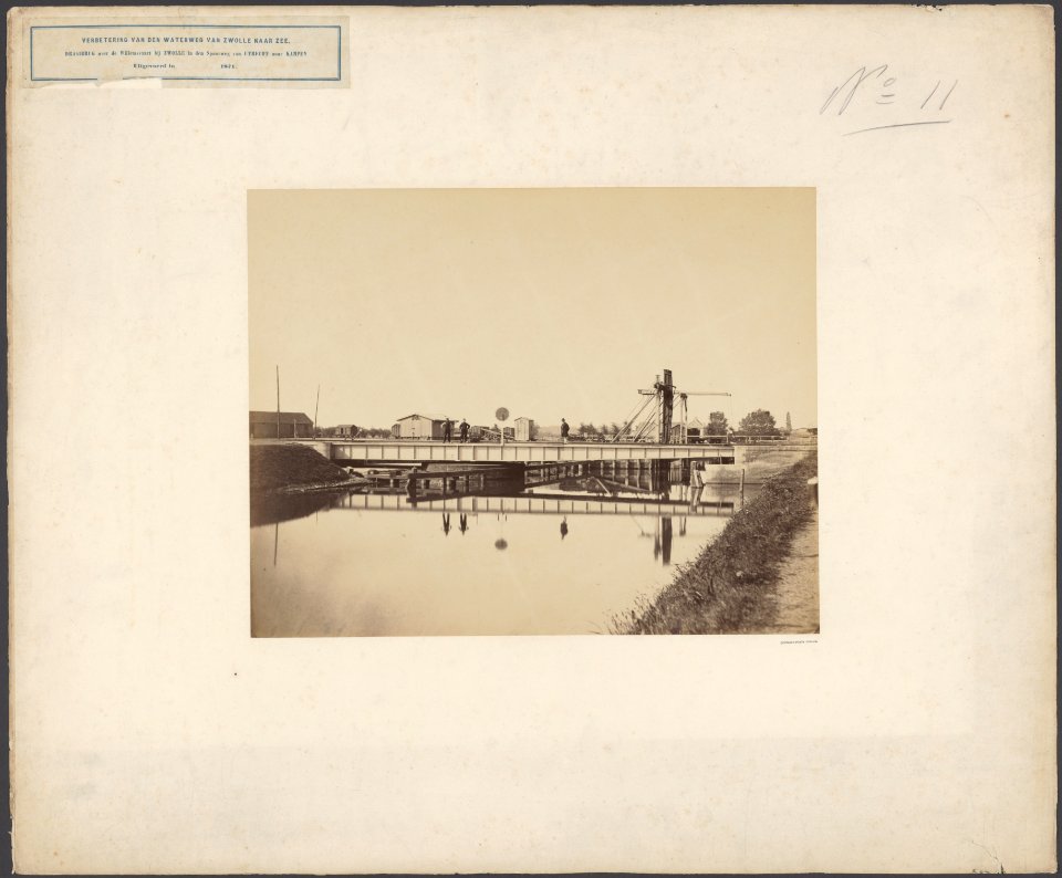 Verbetering van de waterweg van Zwolle naar zee. Draaibrug over de Willemsvaart , Bestanddeelnr 123
