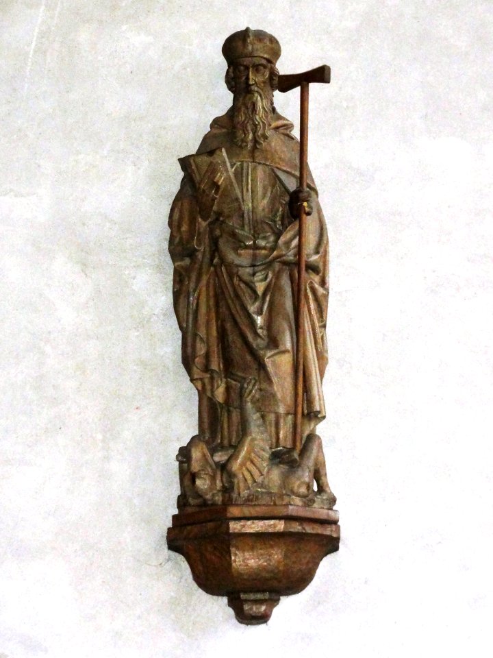 Venray Oostrum, Rijksmonument 37228 O.L.V. kerk beeld St.Antonius met 't varken 16e eeuw