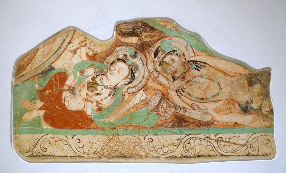 Venerating Deities, Kumtura, 2nd Domed Cave, 2nd Gorge, c. 6th-7th century AD, wall painting - Ethnological Museum, Berlin - DSC01691