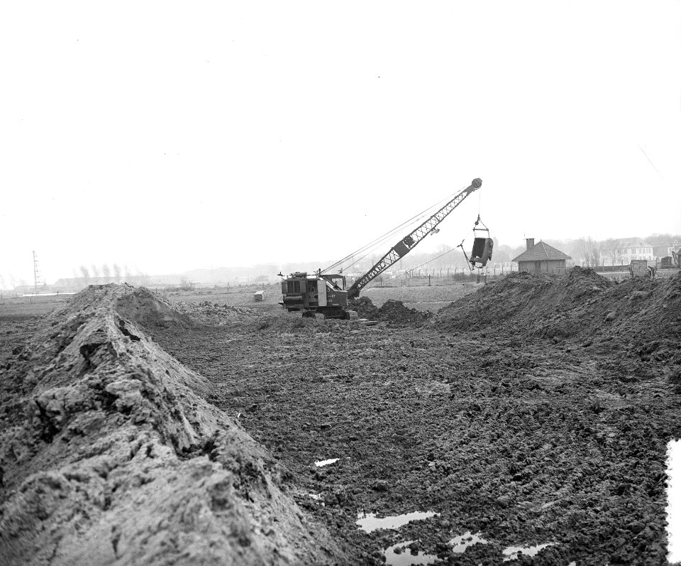 Velzertunel bouw an de Noordzijde aan het kanaal, Bestanddeelnr 906-3653