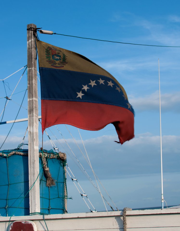Venezuela flag in boat