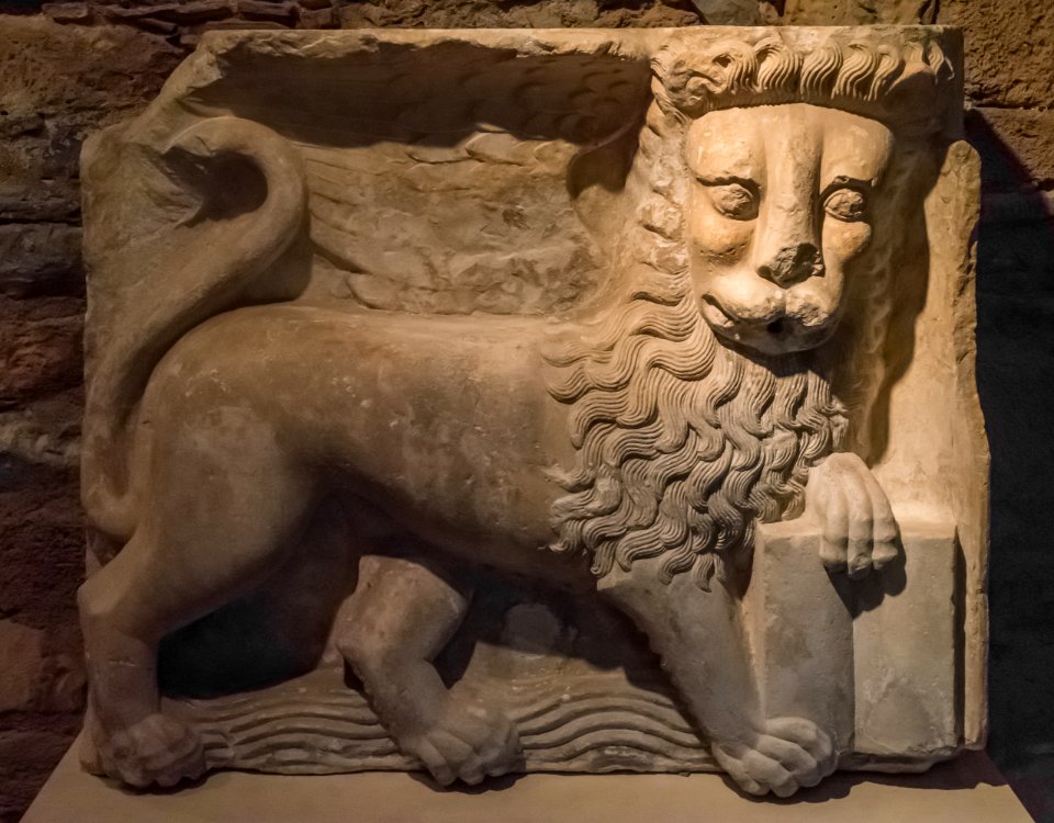 Venetian lion, Karababa castle, Chalkida, Greece
