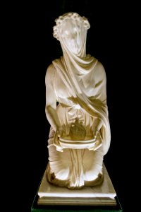 Veiled Vestal by Raffaelle Monti, 1847, marble - Chatsworth House - Derbyshire, England - DSC03429
