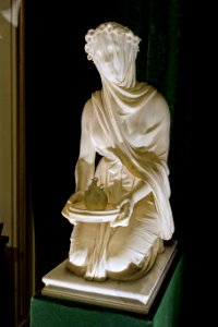 Veiled Vestal by Raffaelle Monti, 1847, marble - Chatsworth House - Derbyshire, England - DSC03425