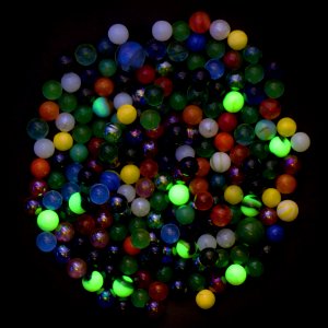 Variety of marble under uv and white light