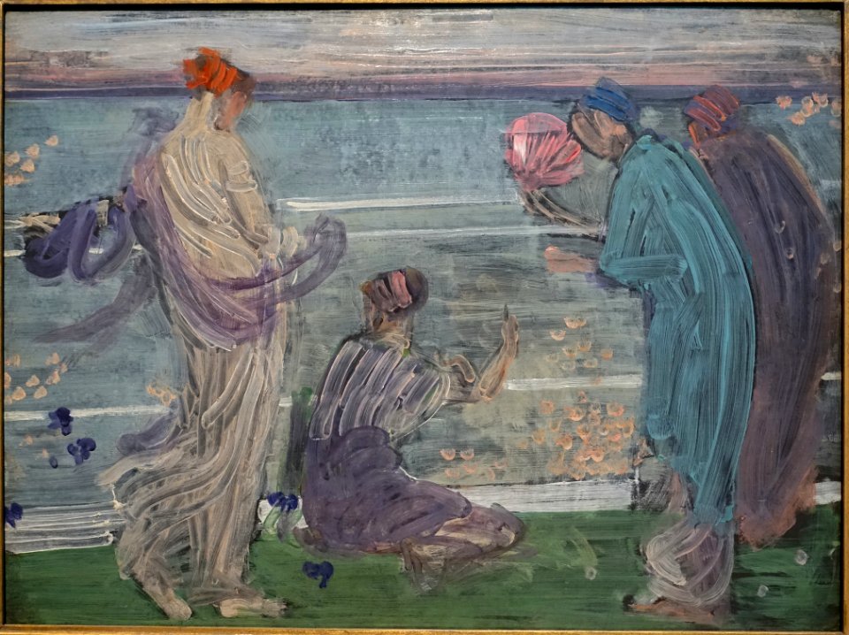 Variations in Blue and Green, by James McNeill Whistler, c. 1868, oil on millboard, mounted on wood panel - Freer Gallery of Art - DSC04808