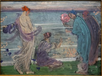 Variations in Blue and Green, by James McNeill Whistler, c. 1868, oil on millboard, mounted on wood panel - Freer Gallery of Art - DSC04808