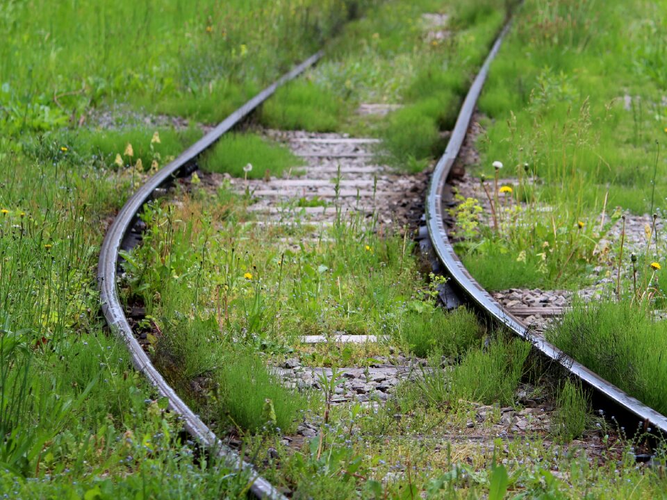Old train tracks train obsolete