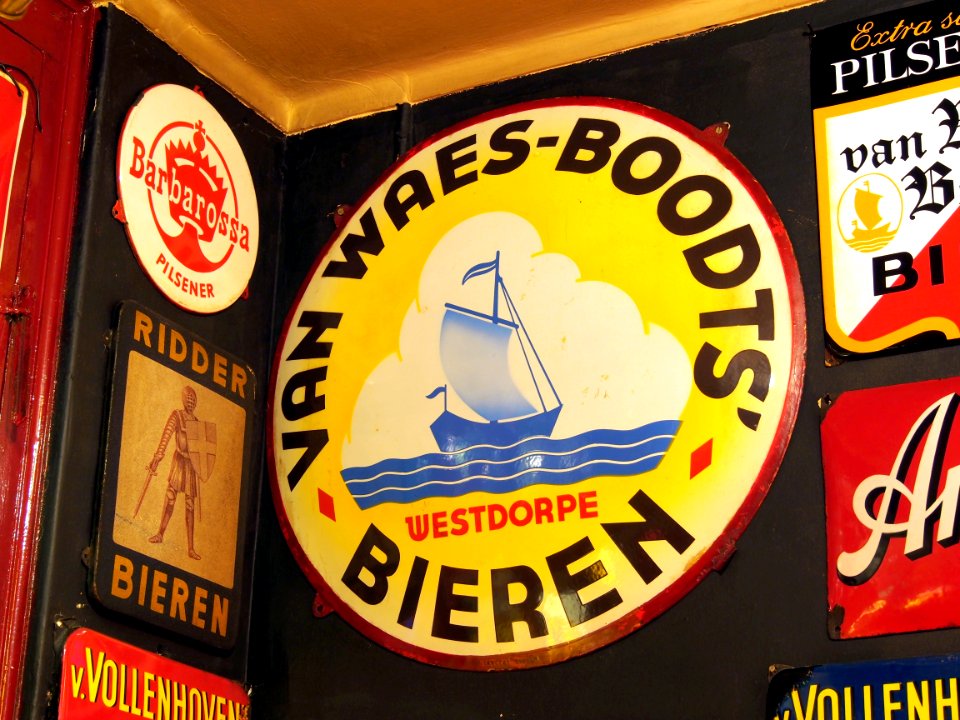 Van Waes-Boodts Bieren Westdorpe enamel advertising sign