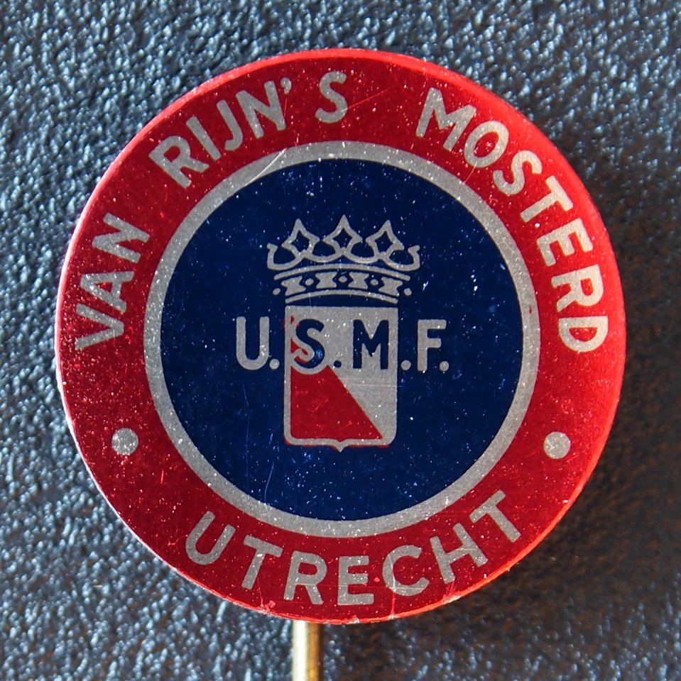 Van Rijn mosterd, Utrecht, reclamespeldje