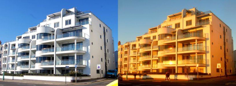 Van Alen Building, 24–30 Marine Parade, Brighton (Golden Hour Comparison)