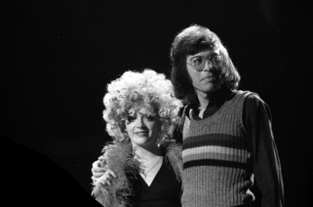 Van Oekels Discohoek (VPRO tv) imitatie van Penney de Jager en Ad Visser, Bestanddeelnr 927-1446