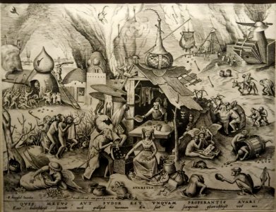 Van der Heyden after Bruegel, Greed (Avaritia), 1558