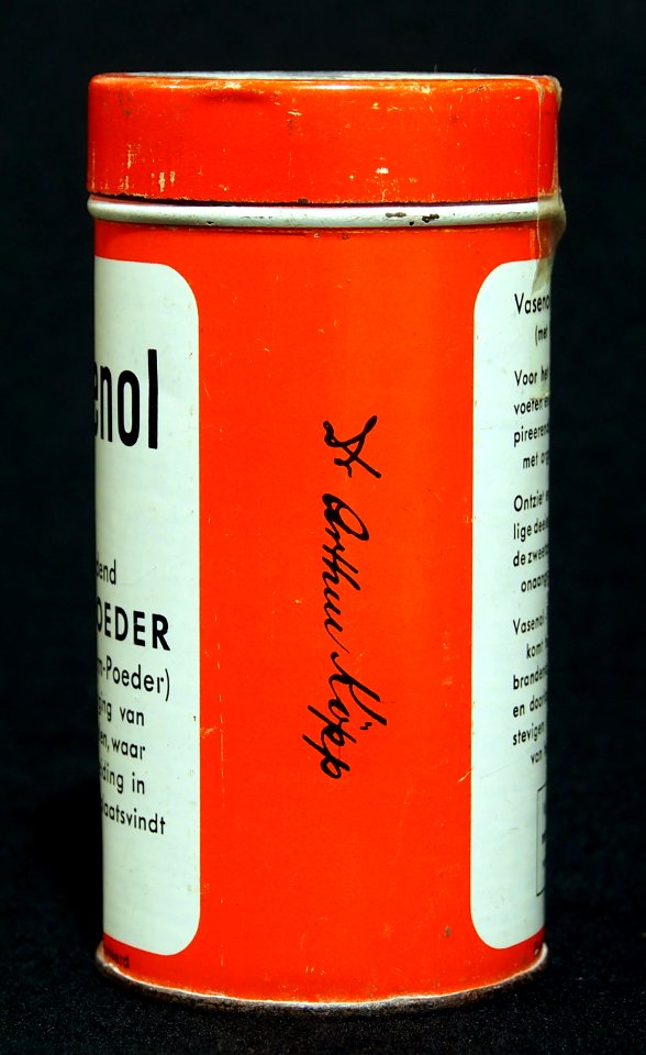 Vasenol voet-poeder blikje, Dr Arthur Kopp KG, Vasenol Werke, foto3