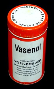 Vasenol voet-poeder blikje, Dr Arthur Kopp KG, Vasenol Werke, foto1