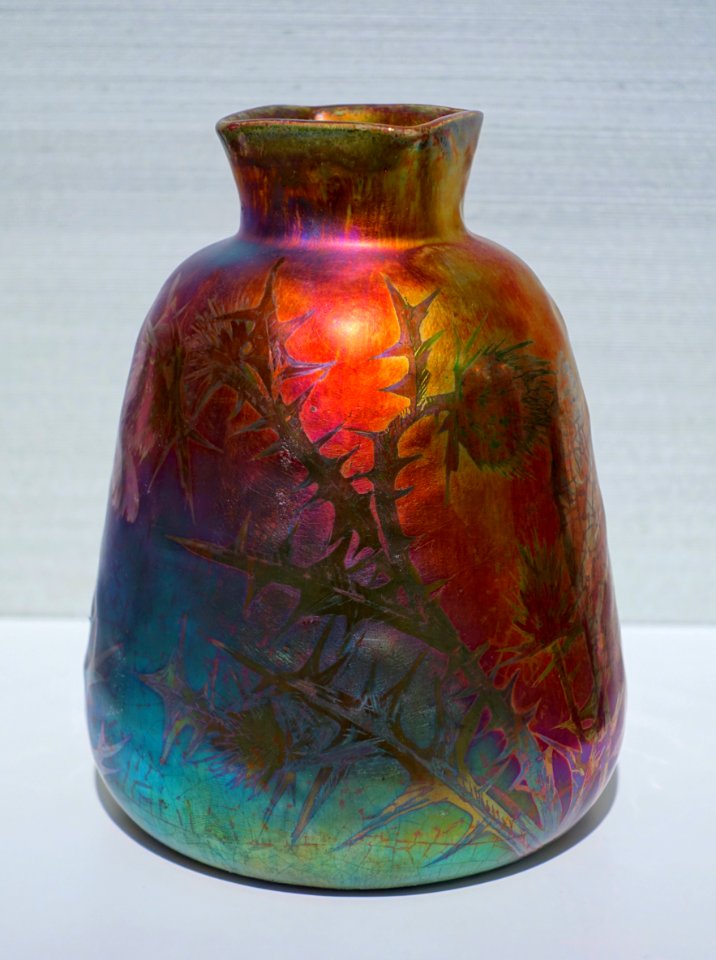 Vase with lustre glaze, Clement Massier, c. 1900, ceramic - Hessisches Landesmuseum Darmstadt - Darmstadt, Germany - DSC00928