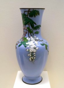 Vase, Japan, Meiji period, late 1800s AD, enamel with silver and copper - Dallas Museum of Art - DSC05123