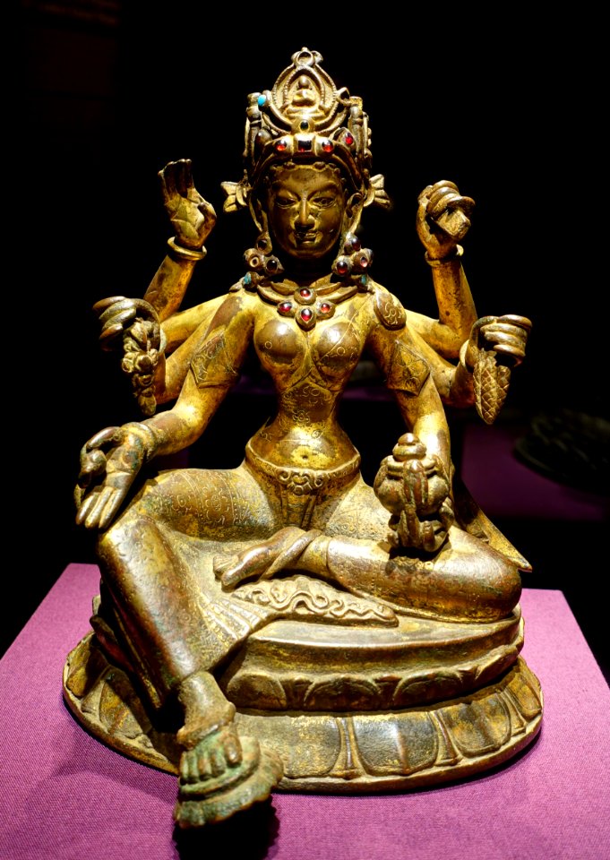 Vasudhara, Nepal, 1082 AD, gilt copper, semiprecious stones, traces of vermillion - Arthur M. Sackler Gallery - DSC05155