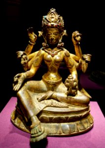 Vasudhara, Nepal, 1082 AD, gilt copper, semiprecious stones, traces of vermillion - Arthur M. Sackler Gallery - DSC05155