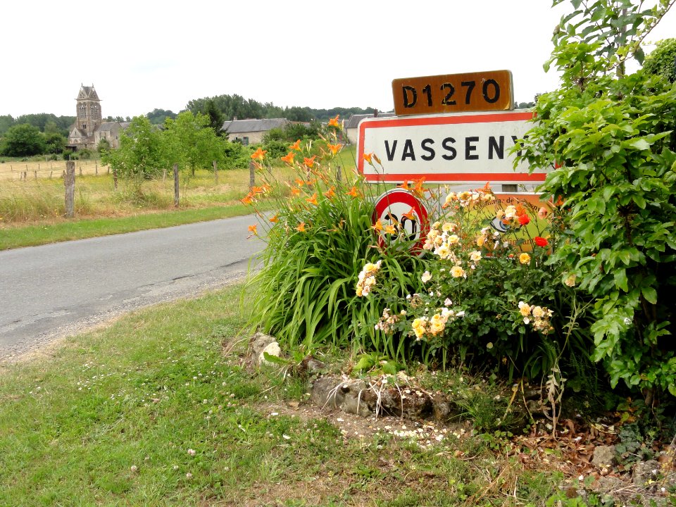 Vasseny (Aisne) city limit sign