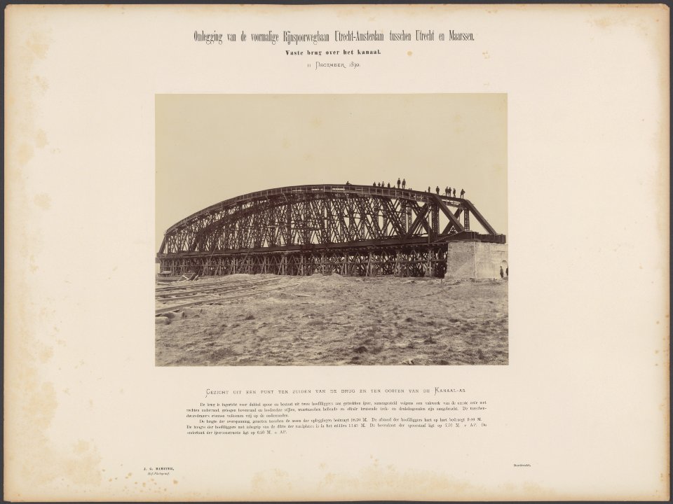 Vaste brug over het kanaal. Gezicht uit een punt ten zuiden van de brug en ten o, Bestanddeelnr 231