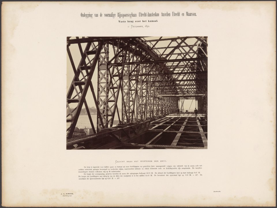 Vaste brug over het kanaal. Gezicht naar het westeinde van de brug, Bestanddeelnr 230