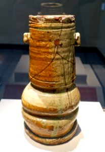 Vase, Japan, Iga kilns, Momoyama period, 1590-1615 AD, stoneware, wood-ash and iron glazes, gold lacquer repairs - Freer Gallery of Art - DSC04727