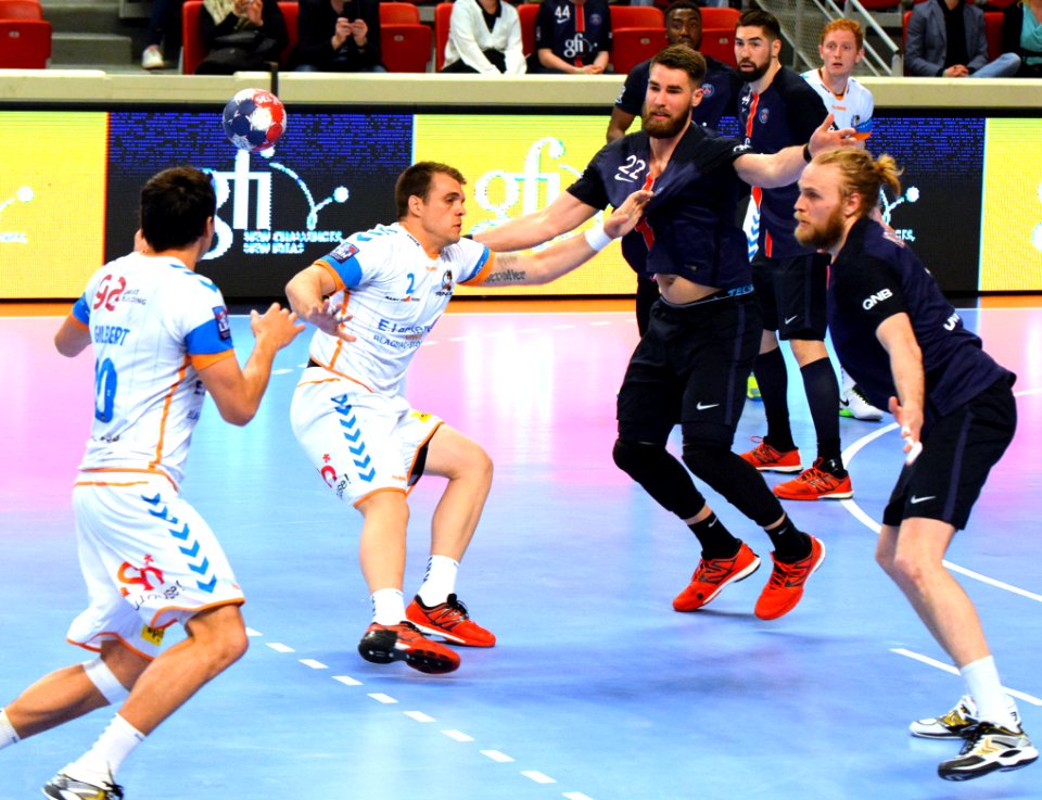 Vasko Sevaljević Luka Karabatic et Henrik Møllgaard-20160416-PSG-TOULOUSE